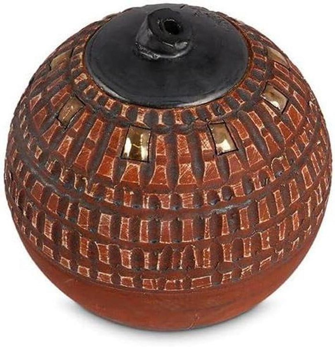 Handgemaakte keramische mini urn voor herdenking - Rood - 0,25 liter