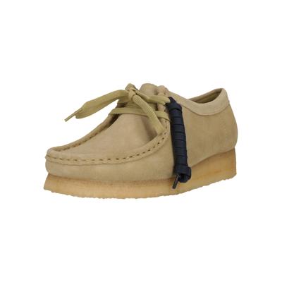 Mokassin CLARKS "Wallabee", Herren, Gr. 45, beige, Schuhe Mokassin, mit Krepp-Laufsohle