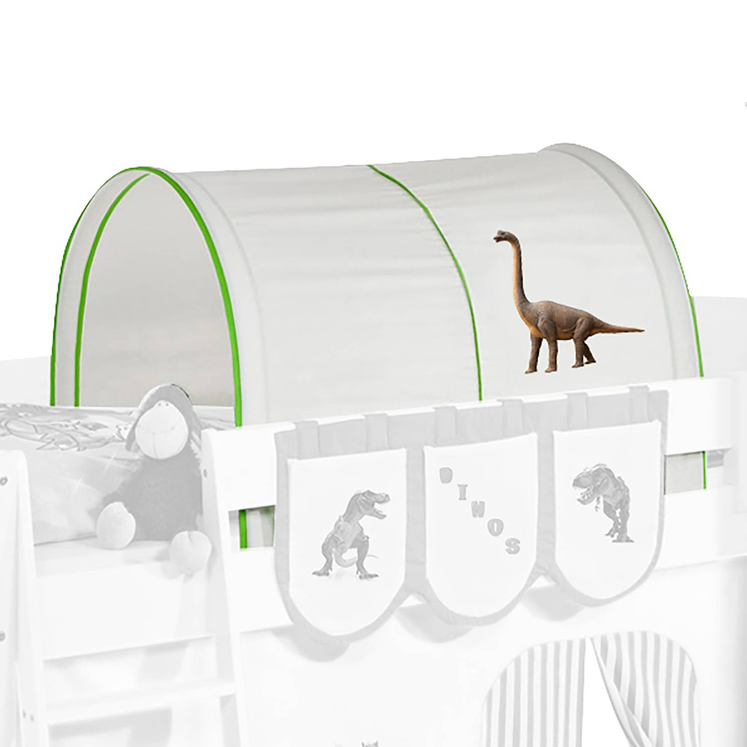 home24 Tunnel Groene Textiele Tunnel B: 100 cm, D: 75 cm, H: 90 cm