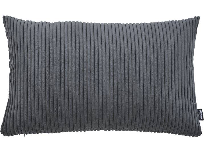 Dekokissen DONE. Zoom , grau (anthrazit), B:40cm L:60cm, Obermaterial: 92% Polyester, 8% Nylon, Dekokissen_Sitzkissen_Kissenhüllen, Dekokissen, Kissenhülle aus modernem Cordstoff