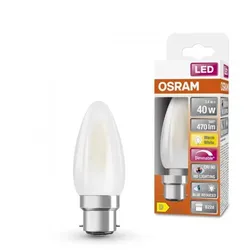 OSRAM B22D LED Kerzenlampe SUPERSTAR PLUS HD LIGHTING matt dimmbar 3,4W wie 40W warmweißes Licht & hohe Farbwiedergabe