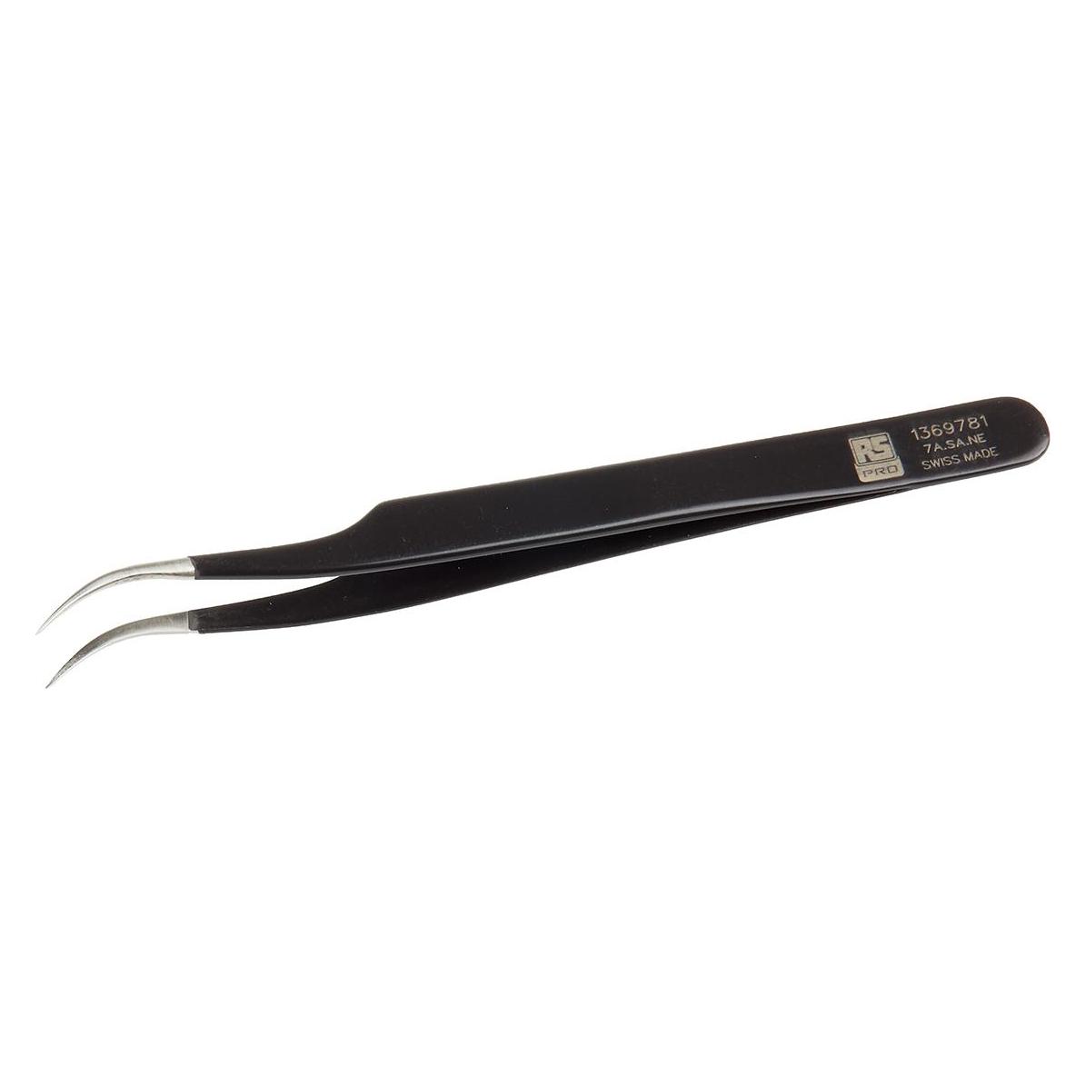 RS PRO ESD epoxy coated tweezers curved 120mm (7A.SA.NE.B)