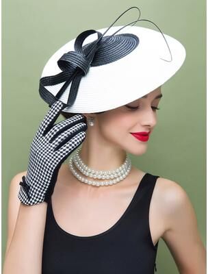 Daily Deals Depot Elegant Kentucky Derby Hat Wide Brim Fascinator For Weddings, Tea Parties & Special Occasions w black