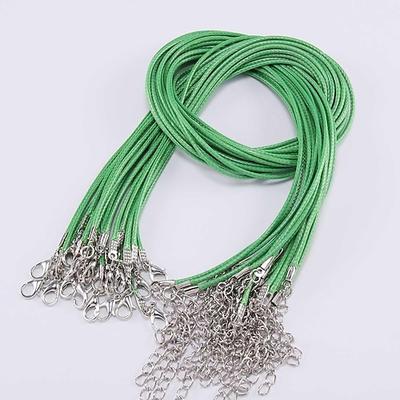 10-teiliges Halsketten-Set zum Selbermachen – Wachsfaden-Schmuck, schwarzes Lederseil Anhänger - perfektes Accessoire für jedes Outfit