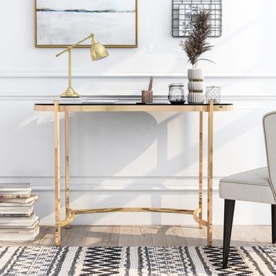 Furniture of America Allade Modern Gold 44-inch Glass Computer Desk
