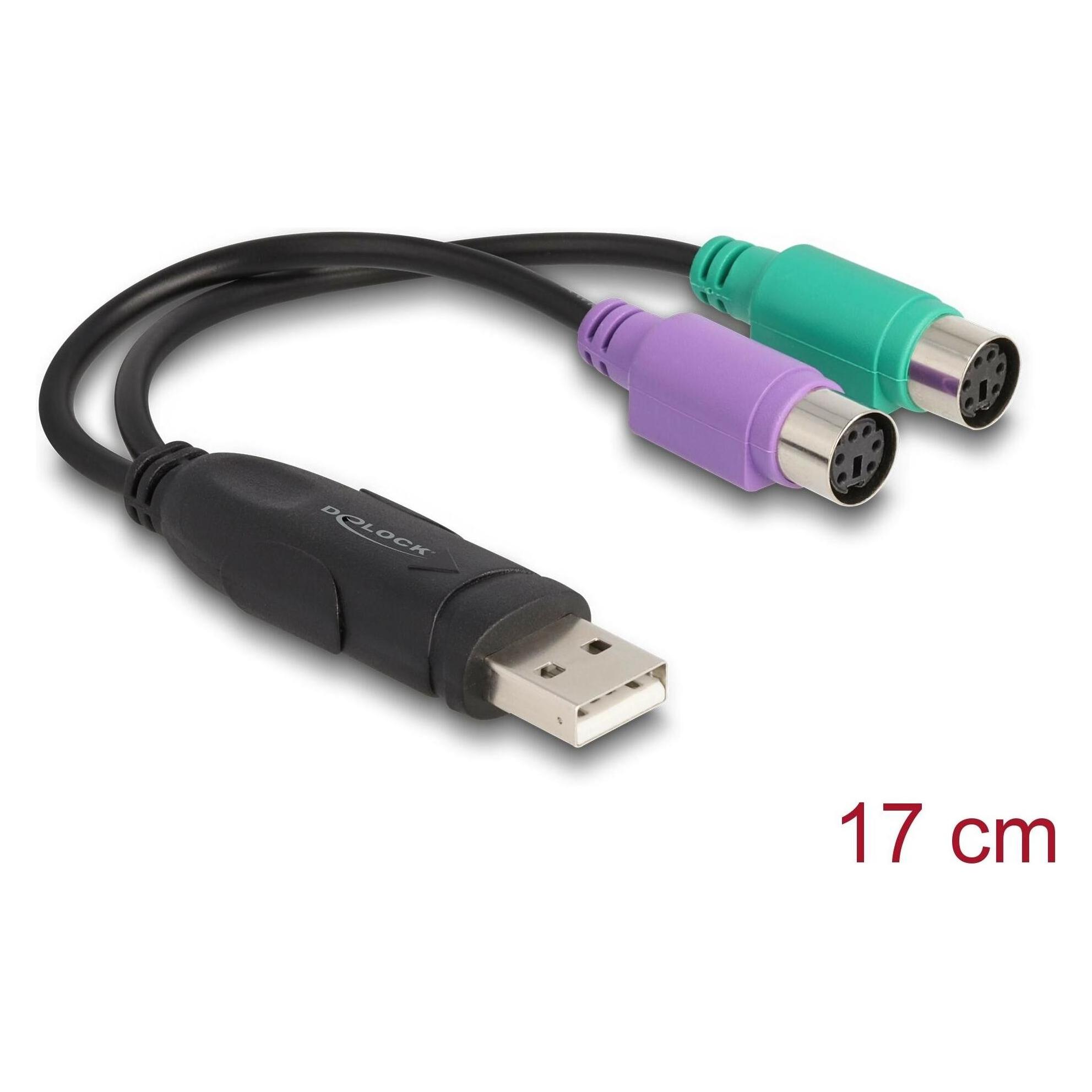 Delock USB zu PS/2 Adapter (0.17 m) (61051)