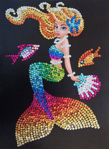 Sequin Art Paillettenbild "Meerjungfrau", 25 x 34 cm