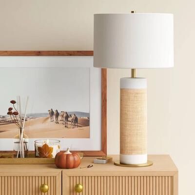 All Categories Goods Threshold Ceramic Table Lamp With Natural Wrap, White Drum Shade, Modern Elegant Lighting For Home, Perfect For Bedroom Threshold Ceramic Table Lamp With Natural Wrap, White Drum Shade, Modern Elegant Lighting For Home, Perfect For Be