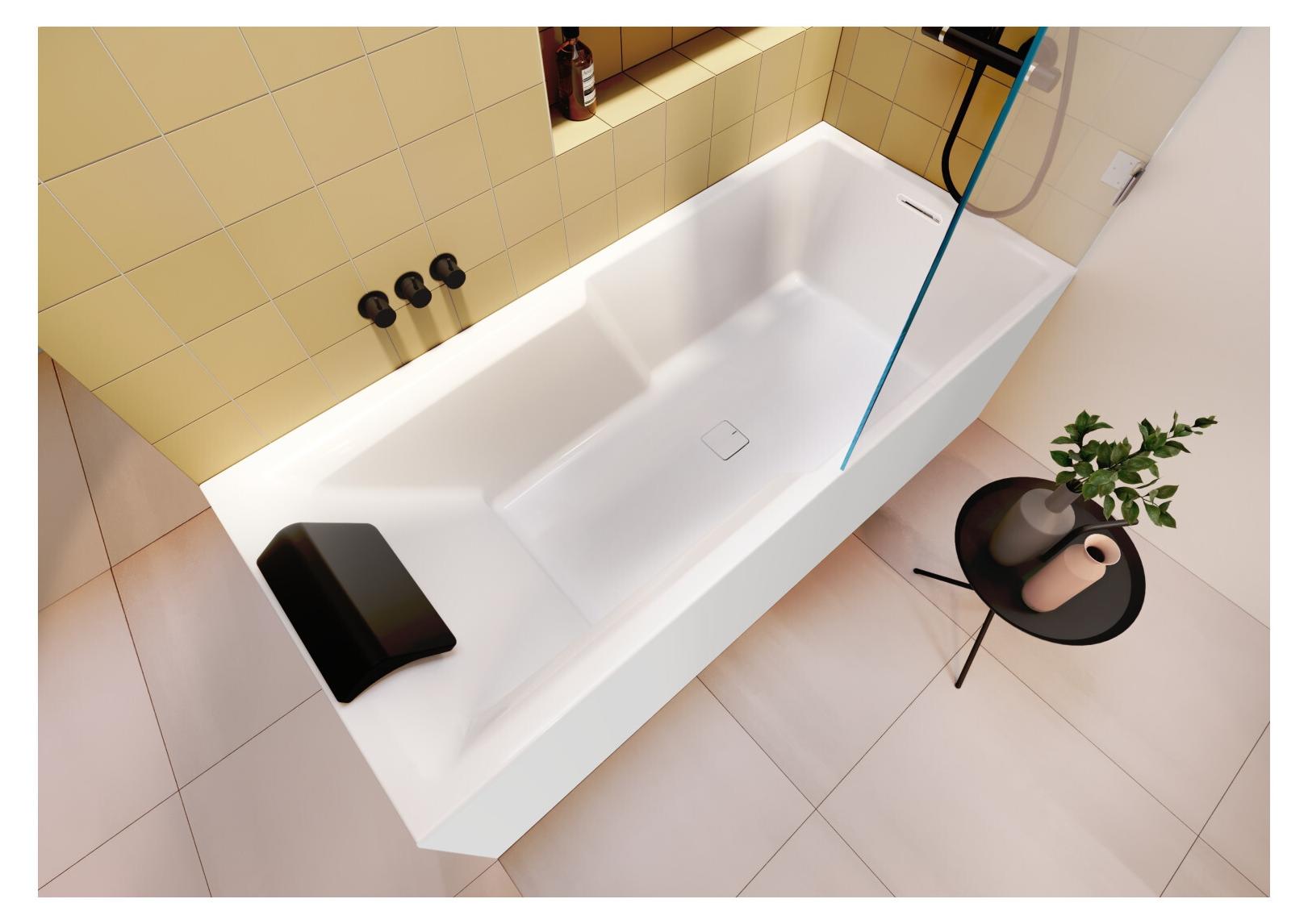 RIHO Stiell Shower B2W Rechteck-Badewanne, Plug&Play-Variante, mit Riho Fall, 2-Sitzer, weiß, B103027005