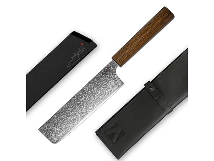 REDSALT® NAKIRI 菜切 17cm SPG2 Damaststahl Gemüsemesser handgefertigt in Japan HRC 62+ Profi Kochmesser 65 Lagen Damast Klinge rostfrei Chef Messer Küchenmesser Damastmesser