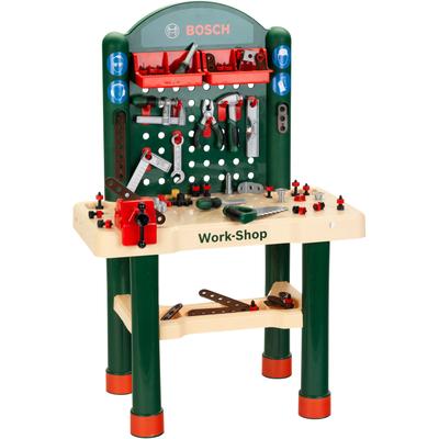 Spielwerkbank KLEIN "Bosch, Work-Shop", bunt (grün, rot, beige), Rollenspielzeug, KinderB:68cm H:102cm T:39cm, Kunststoff, Made in Germany, B:68cm H:102cm T:39cm