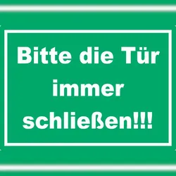 HB-Druck Aufkleber Bitte die Tür immer schließen grün-weiss A0 (841x1189mm)