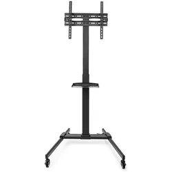 Nedis TV Bodenständer 32-55 " maximal unterstützes Bildschirmgewicht: 35 kg Premium-Säule Entw (35 kg, 32" - 55"), TV Ständer, Schwarz