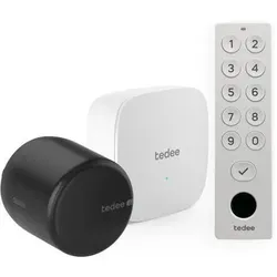 Tedee, Zutrittskontrolle, Go 2 Aluminium mit Bridge und Keypad Pro (Elektronische Zahlenkombination, Fingerabdruck)