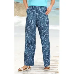 Viskose-Hose in Druck blau in Größe 38 von DW-Shop, Blau, 38