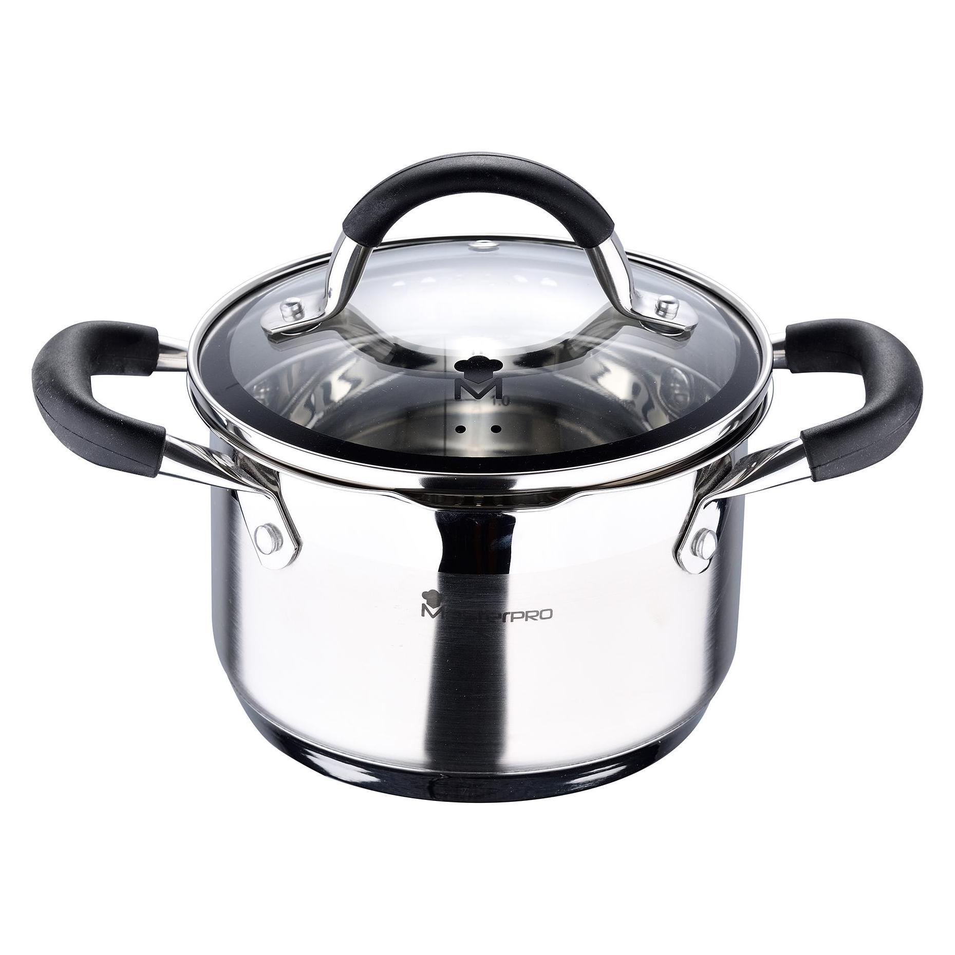 MasterPRO Kochtopf (Kochtopf, Edelstahl, 16 x 10 cm) (BGMP-1504-BK)