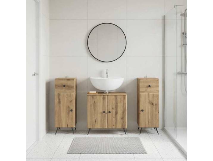 ELORAN®Ensemble de meuble de salle de bain - 3 pièces - BREDA - Armoire de bain Moderne_00251729