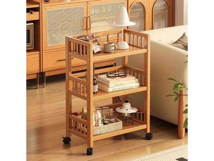 Chariot de rangement roulant pour cuisine, îlot de rangement multi-niveaux, étagères réglables, roues verrouillables, chariot utilitaire mobile