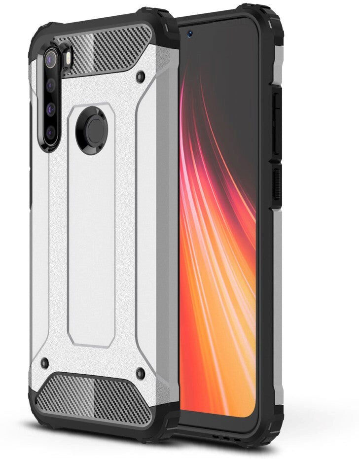 INCOVER Xiaomi Redmi Note 8 Håndværker Cover - Sølv - Armor Guard