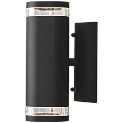 Konstsmide Außen-Wandstrahler MODENA UP/DOWN SINGLE, 2x GU10 max. 35W, schwarz, Aluminium / Acrylglas klar KON-7512-750