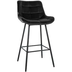 CLP Barhocker Weston Samt - Farbe: schwarz, Material: Samt