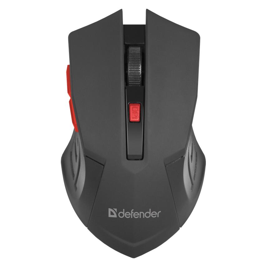 Defender MAUS ACCURA MM-275 RF SCHWARZ UND ROT OPTICAL 1600DPI 6P (Kabellos) (52276)