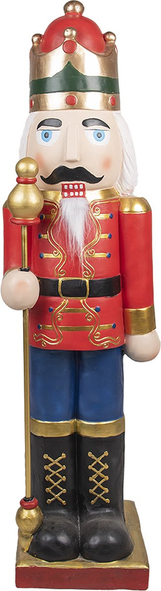 Clayre & Eef Beeld Notenkraker Rood Blauw 120 cm