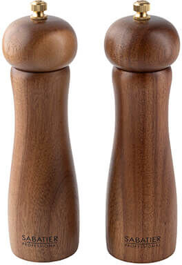 Sabatier Professional Set of 2 Bordeaux Acacia Salt & Pepper Mills
