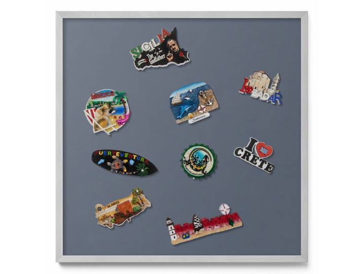 MAGNETTAFEL 50x50 cm silberner Rahmen – Pastellviolett