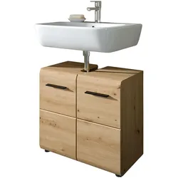 WASCHBECKENUNTERSCHRANK Eiche Artisan, Badezimmer Unterschrank 2-türig, Breite 60 cm