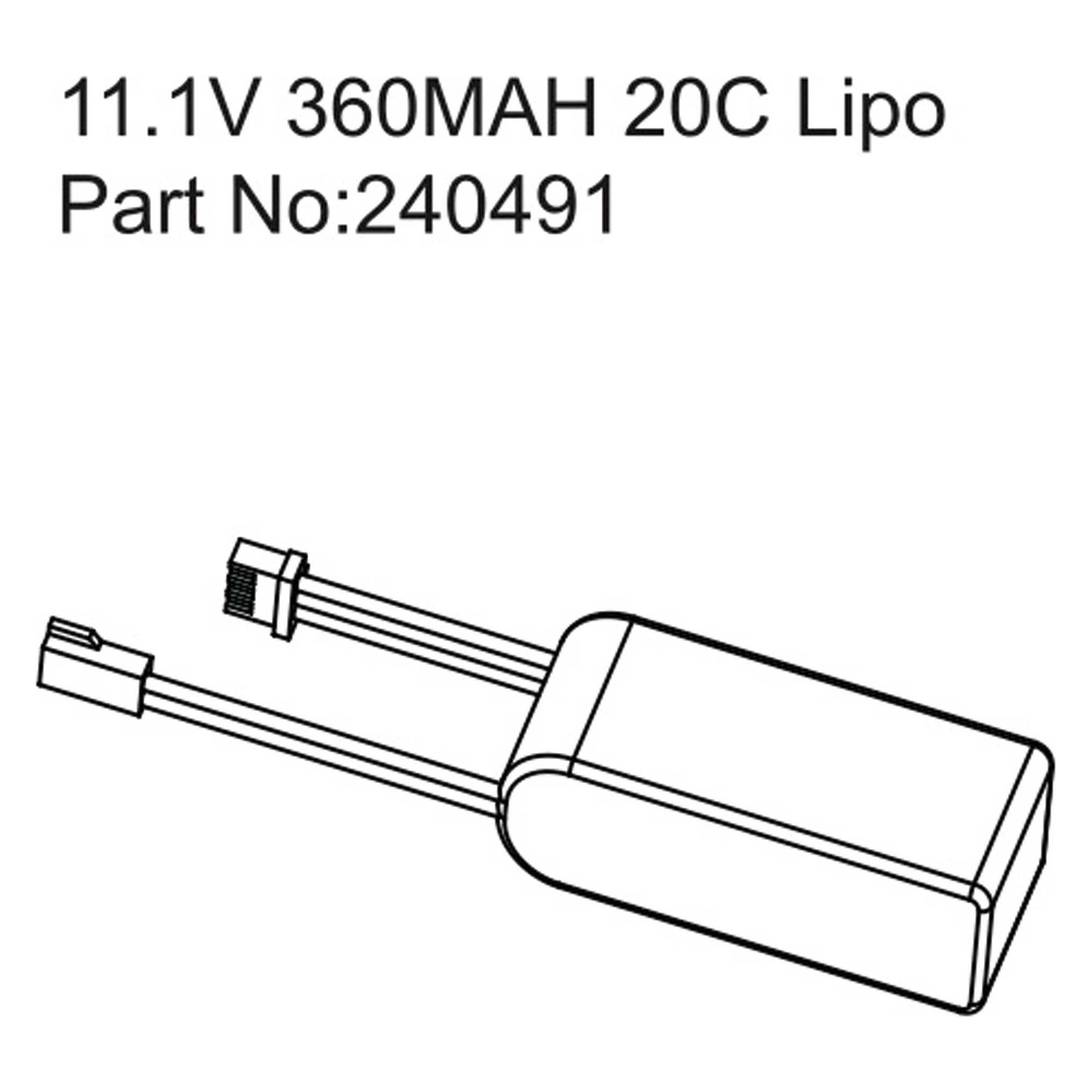 Hobby Plus RC 11.1V 360MAH 20C Lipo (360 mAh, 11.10 V) (HBP240491)