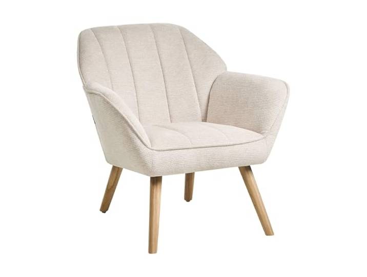 Sessel Stoff hellbeige wasserabweisend mit Armlehnen Retro Stil Torud