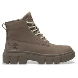 Timberland für Damen. TB0A2FT6EM51 Greyfield taupefarbene Lederstiefeletten (37.5 W), Wohnung, Schnürsenkel, Lässig, Nachhaltig