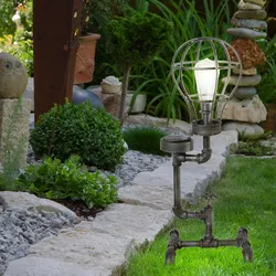 LED Solar Lampe Garten Weg Beleuchtung Wasser Rohr Design Industrie Stil Steh Leuchte