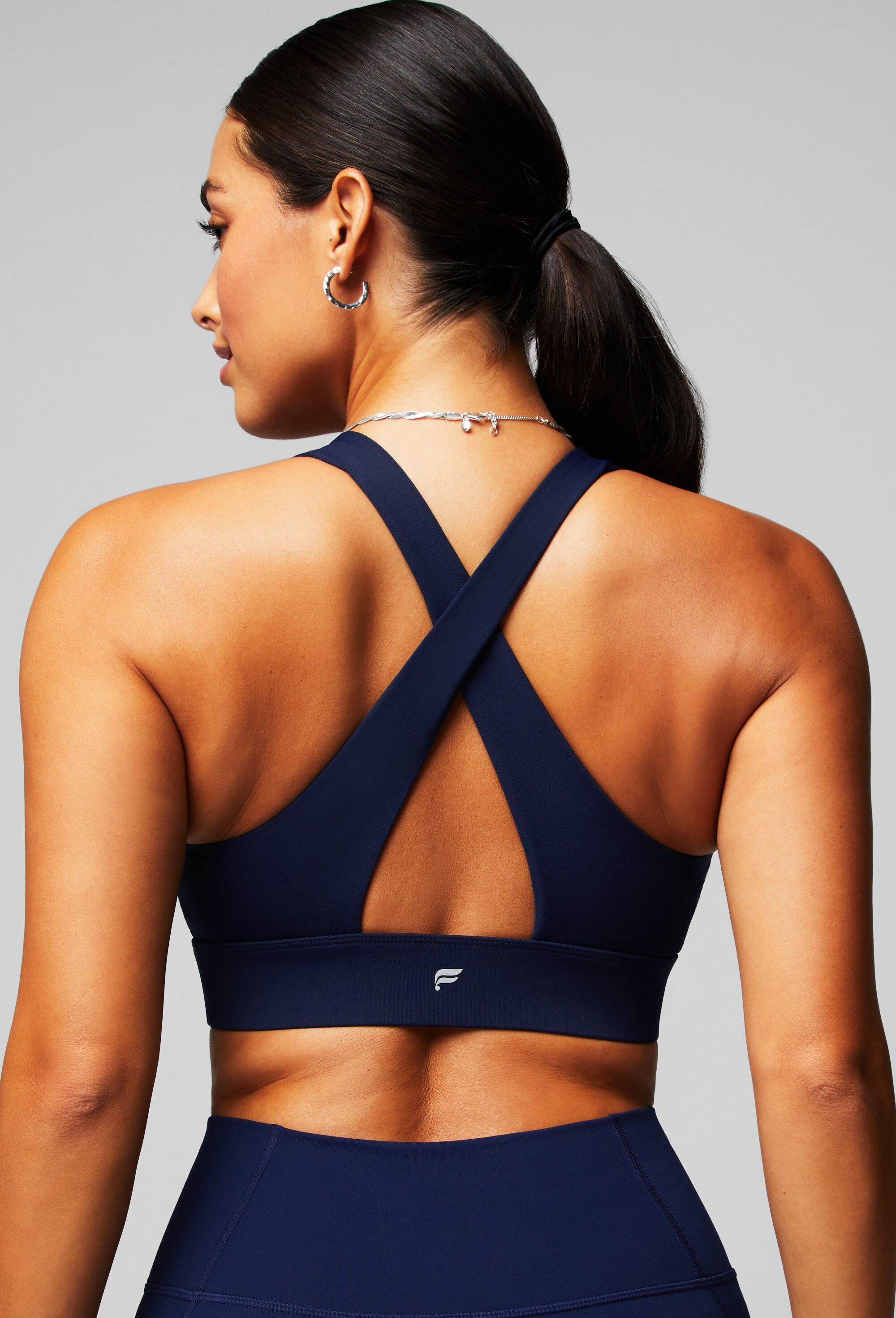 Sport-BH FABLETICS "Fabletics BH OASIS TWIST SPORTS", Damen, Gr. L, blau, Sportlich, BHs Sport-BH, mit Schlüssellochausschnitt