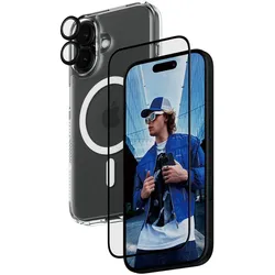 PanzerGlass® 3-in-1 Protection Schutzset für iPhone 16