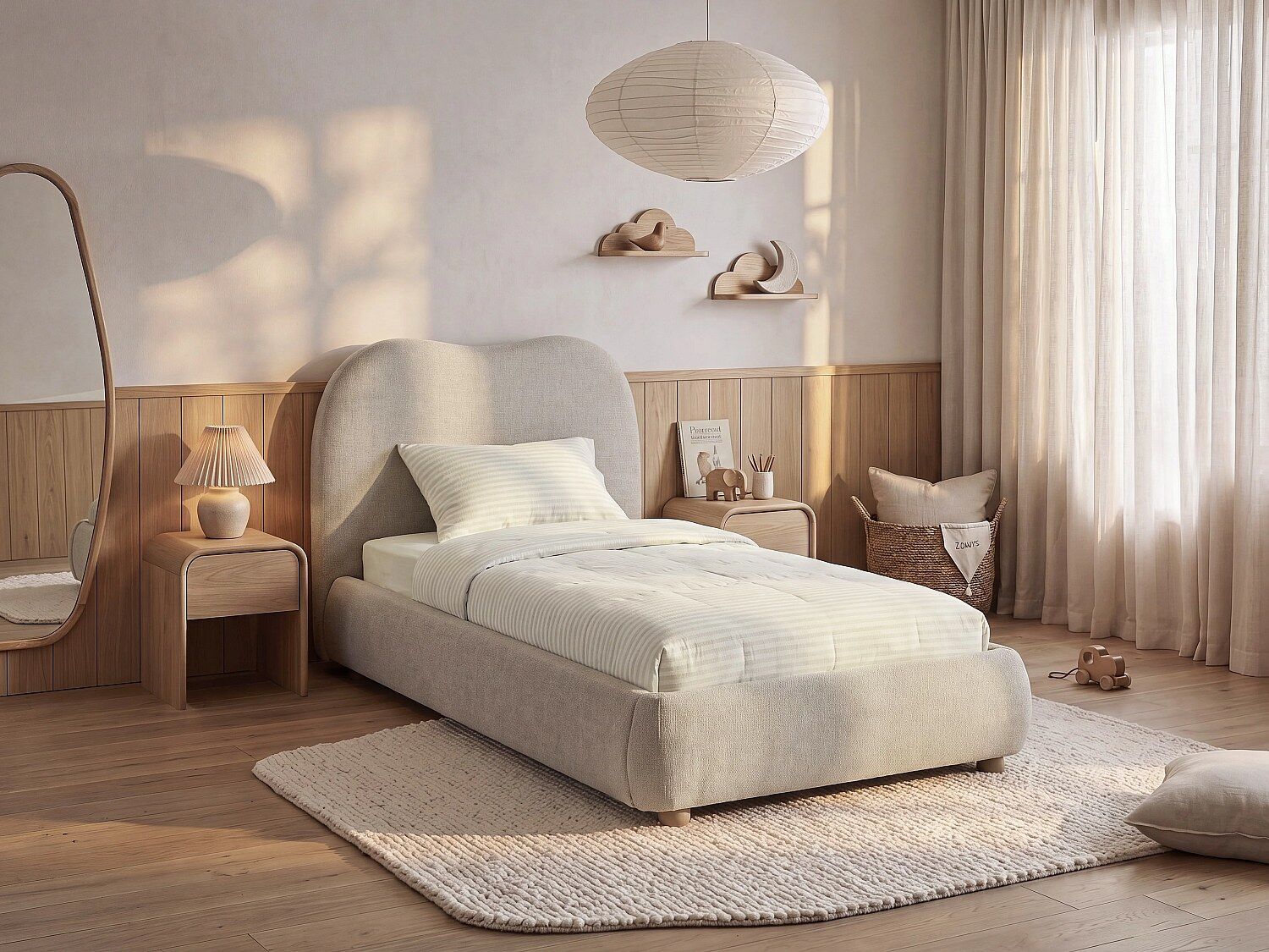 Unique Canapé abatible 90 x 190 cm - Tela - Beige - VANARI