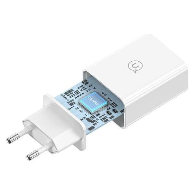 Usams Ład. siec. QC3.0 18W Lightning2.1A 1m Fast Charging biały/white SC series (CC083) (18 W, 1 Port) (SCXLTZ03)