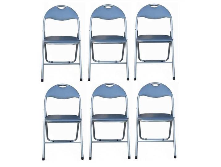 Chaise pliante rembourrée - GRIS - SET 6 PIECES