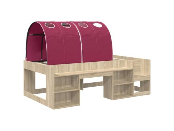 KTHLBRH Hochbett mit Regalen Eiche Sonoma 3 Stück Technisches Holz, fester Lattenrost, modernes Design, zeitgenössisches Zimmer