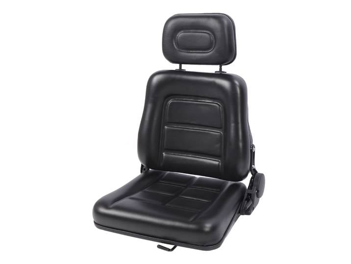 Siège de tracteur siège de chariot élévateur en cuir PVC confortable anti-rayures noir avec réglage et rail coulissant pour tondeuse