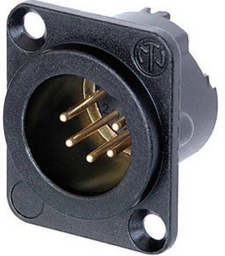 Neutrik NC5MD-LX-B XLR-Steckverbinder Flanschstecker, Kontakte gerade Polzahl: 5 Schwarz 1St.