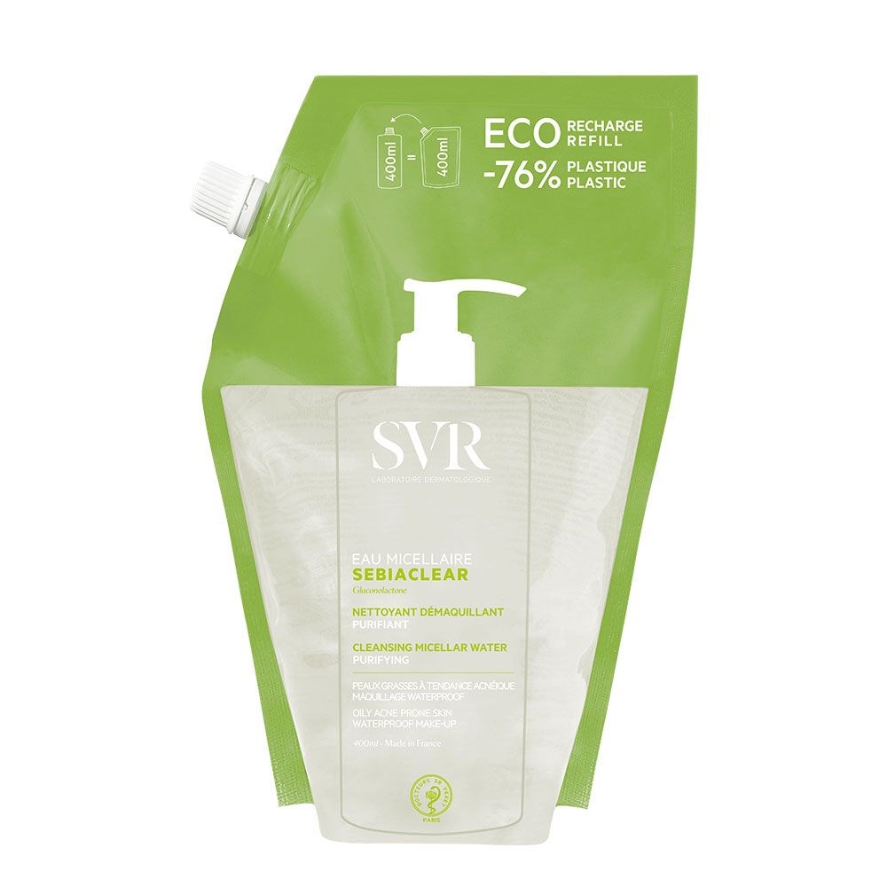 SVR Sebiaclear Micellar Water Make-Up Remover for Oily Skin 400mL Ricarica