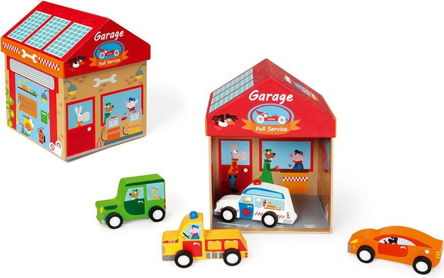 2-in-1 Speelgoed garage met 5 onderdelen