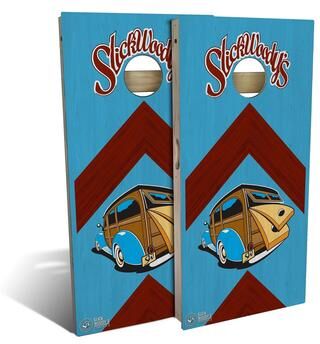 Skip's Garage Wagon Arrow Outdoor Cornhole Board Set