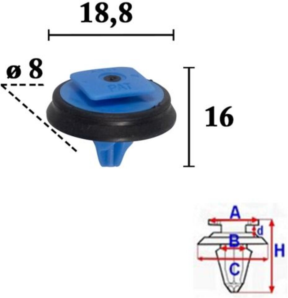 Polsterclip ROMIX ROM C70561