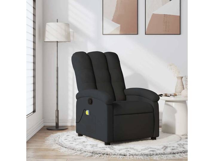 vidaXL Massage-Relaxsessel, schwarzer Stoff