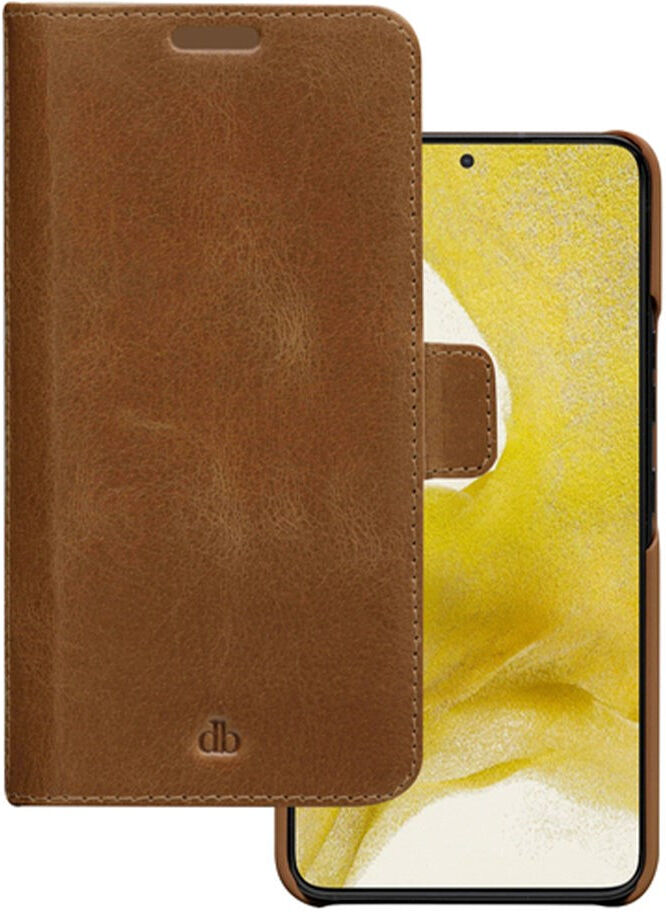 Samsung Galaxy S22+ (Plus) dbramante1928 Lynge Ægte Læder Magnet Flip Cover - Tan