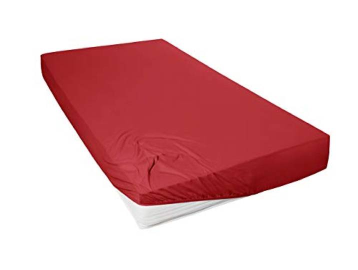 Primera Mako-Feinjersey-Spannbetttuch, rot, 90x190-100x200 cm