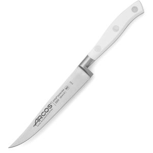 Arcos Steakmesser Riviera Blanc 230524, 13 cm Edelstahlklinge mit glattem Schliff, Kunststoffgriff